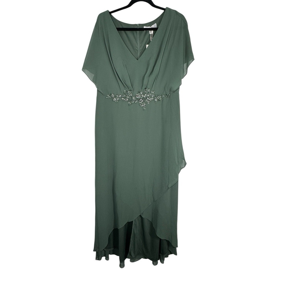 Ever Pretty Green Formal Dress Size 16 Sequin Waist High Low NEW